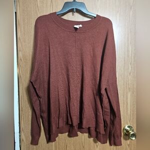 Ady P Burgandy Batwing Oversized Sweater Boho Style!